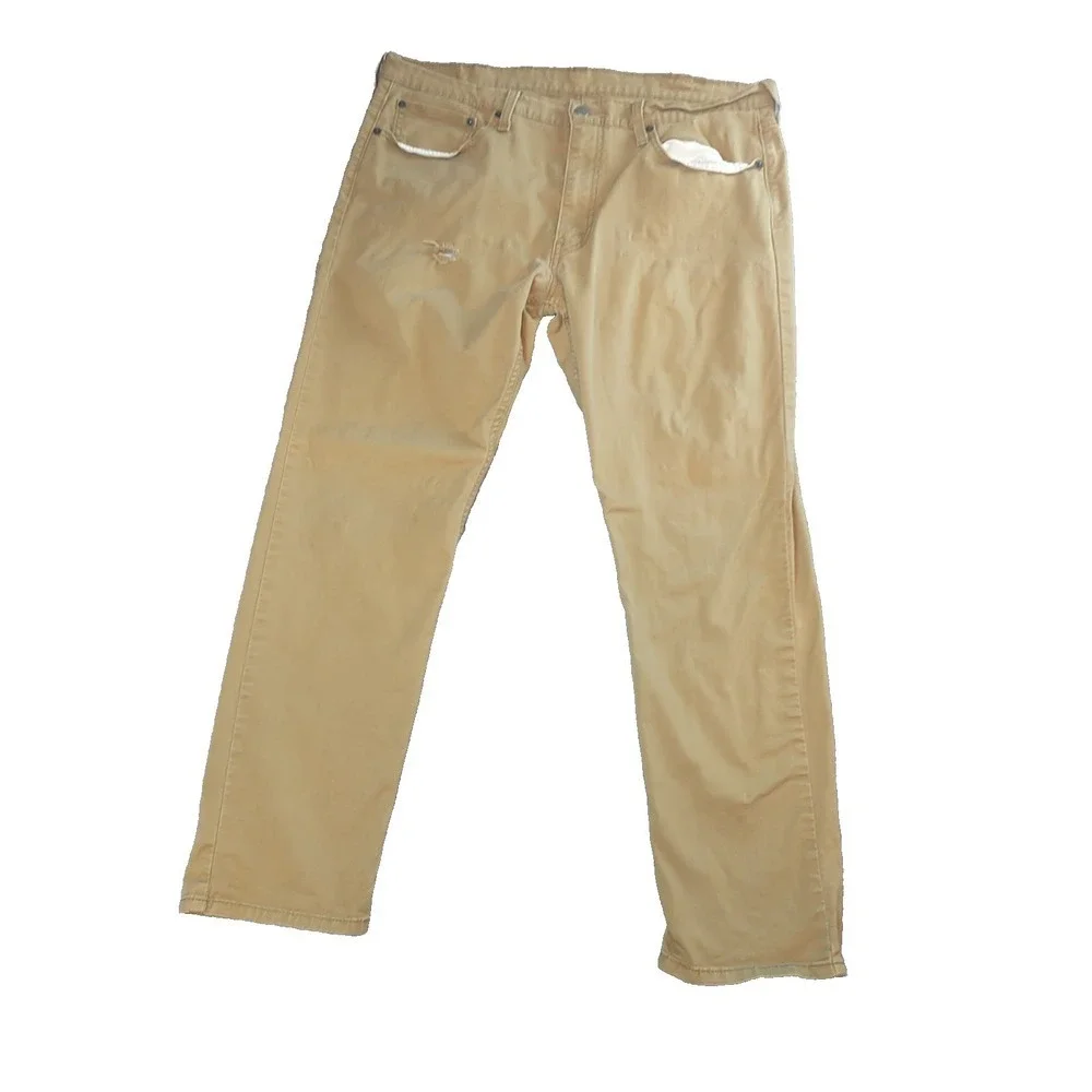 Levi's 502 Regular Taper Tan Khaki Pants Mens 36x29 Tapered Chino Trouser